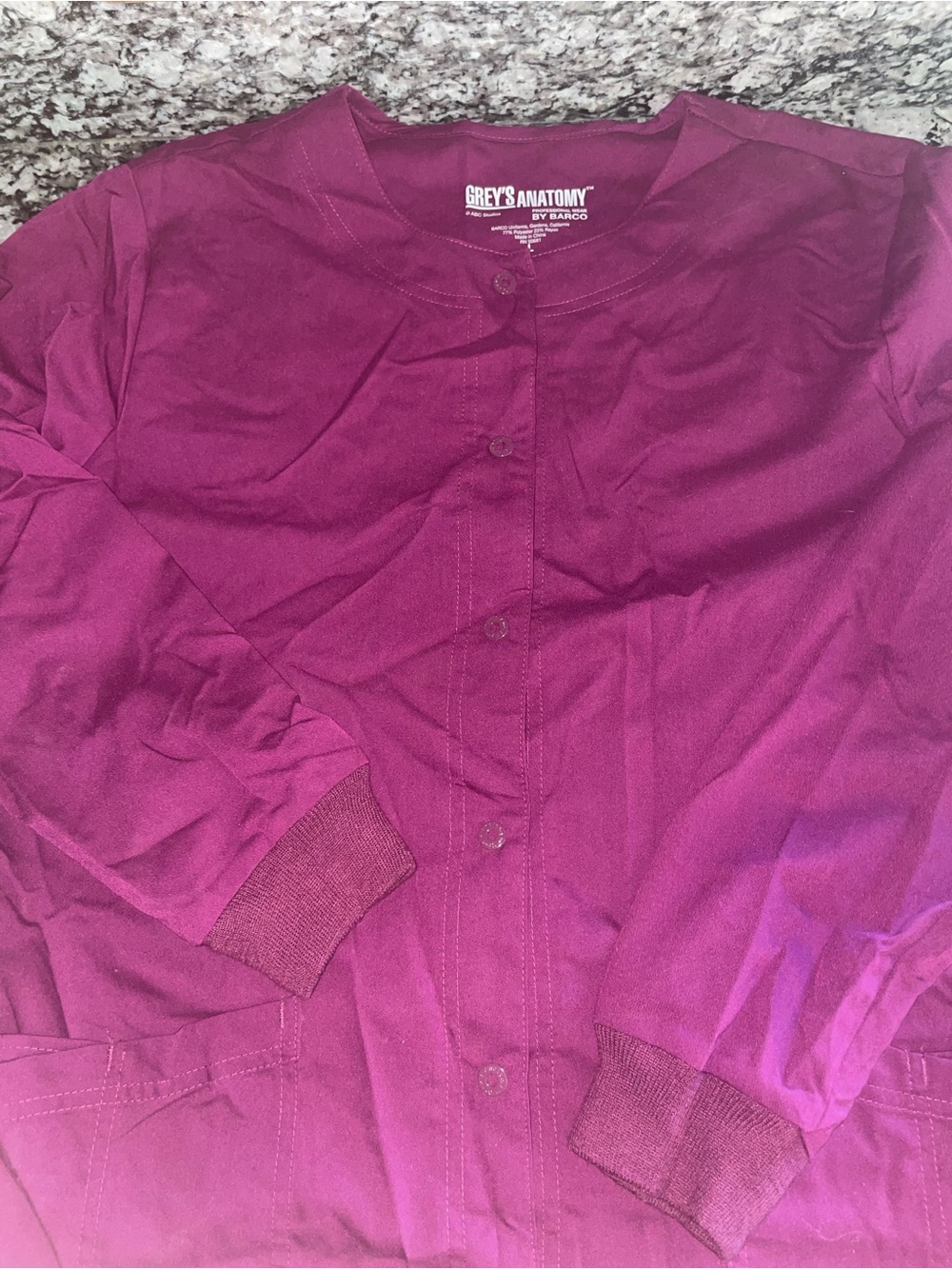 Grey's Anatomy Women's Fuchsia Button-Front Medical Top by Barco